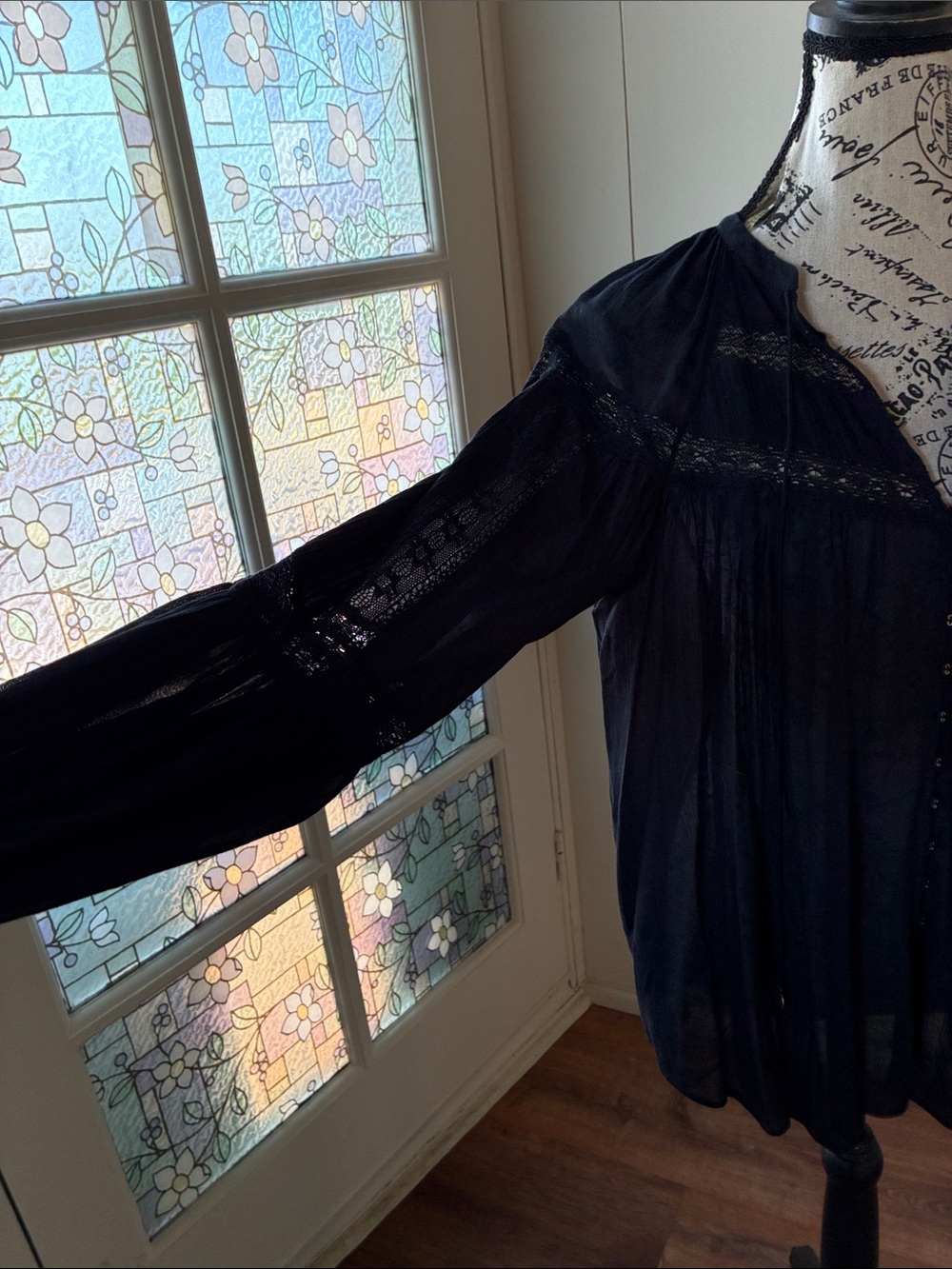NWT Spell Teodora Blouse in Black size small - Picture 4 of 9